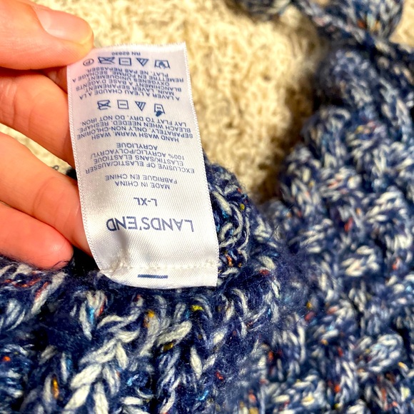 Lands’end knitted slipper socks navy L-XL - Picture 4 of 4